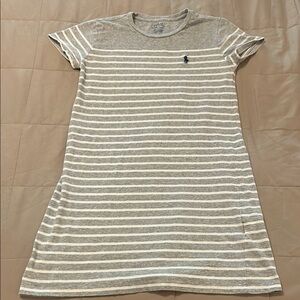 Polo by Ralph Lauren Gray Striped Women's T Shirt Dress